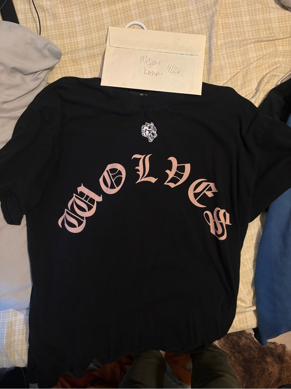 Darc Sport Black T‑Shirt with Pink Gothic 'Wolves' Print medium